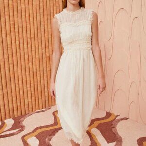 NWOT ULLA JOHNSON Wool Aberdeen Midi in Alabaster M $620